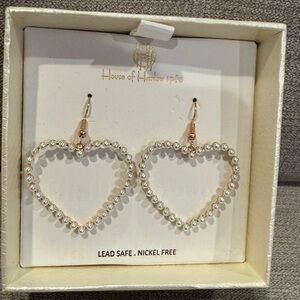 House of Harlow 1960 Pearl-Embellished Heart Earrings